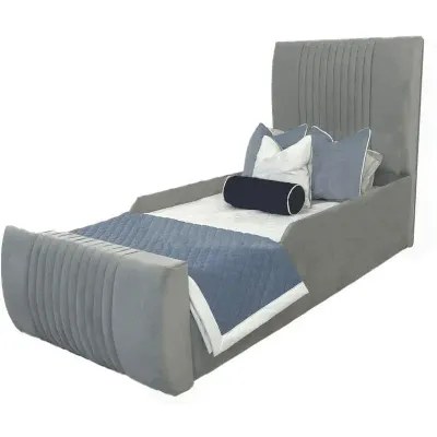 Millhouse Kids Bed W 150 x L 200-Velvet Silver with 1-Year Warranty - Image 2