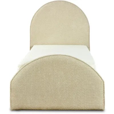 Teddy High FB Kids Bed W 135 x L 200-Velvet White with 1-Year Warranty