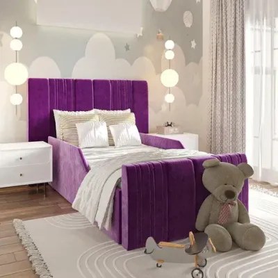Daisy Kids Bed W 150 x L 200-Purple Velvet with 1-Year Warranty