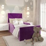 Alice Kids Bed W 160 x L 190-Purple Velvet with 1-Year Warranty
