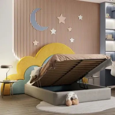 Cloud Journey Kids Bed W 90 x L 190-Velvet Ivory with 1-Year Warranty - Image 2