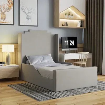 Dreamland Kids Bed W 160 x L 190-Velvet Ivory with 1-Year Warranty - Image 2