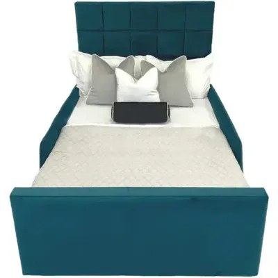 Raven Kids Bed W 90 x L 200-Blue with 1-Year Warranty