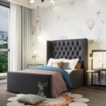 Wonderland Kids Bed W 140 x L 190-Velvet Charcoal with 1-Year Warranty