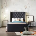 Wonderland Kids Bed W 150 x L 200-Velvet Charcoal with 1-Year Warranty