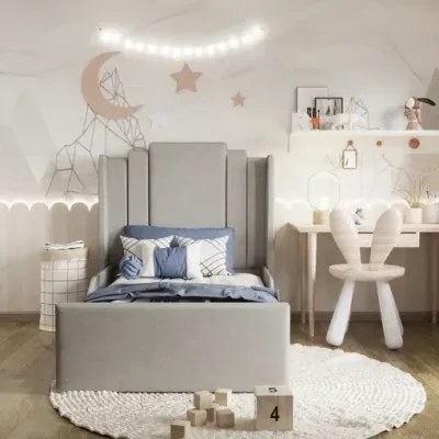 Little Adventurer Kids Bed W 140 x L 200-Velvet Ivory with 1-Year Warranty