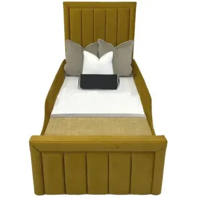 Issy Kids Bed W 120 x L 200-Mustard with 1-Year Warranty