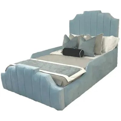 Florence Kids Bed W 135 x L 190-Velvet Blue with 1-Year Warranty - Image 2