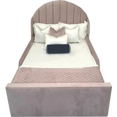 Marina Kids Bed W 150 x L 190-Velvet Ivory with 1-Year Warranty