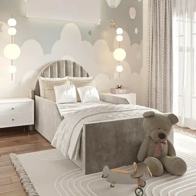 Mickey Kids Bed W 150 x L 190-Velvet Silver with 1-Year Warranty