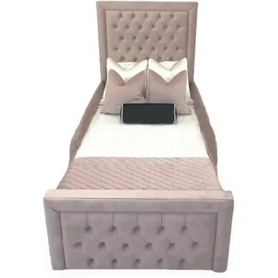 Bella Grace Kids Bed W 120 x L 190-Velvet Ivory with 1-Year Warranty