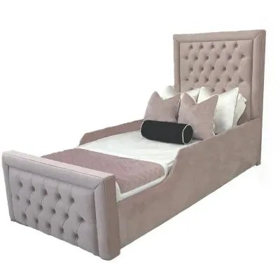 Bella Grace Kids Bed W 150 x L 190-Velvet Ivory with 1-Year Warranty - Image 2