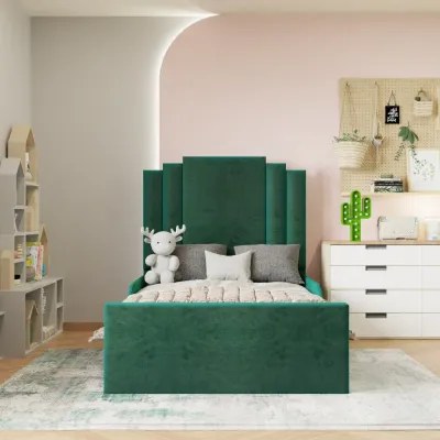 Liberty W 90 x L 190 Single Upholstered Bed -Green With 1-Year Warranty - Image 2