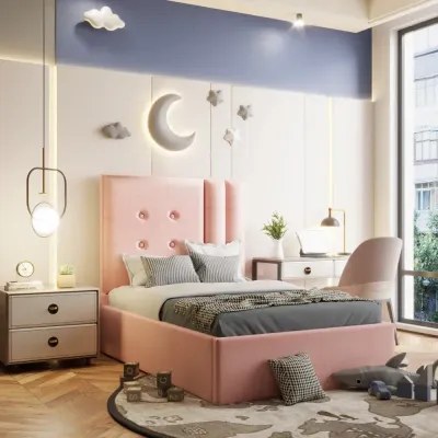 Enchanting Kids Bed W 120 x L 190-Pink with 1-Year Warranty - Image 2