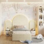 Empress Kids Bed W 160 x L 200-Boucle White with 1-Year Warranty