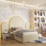 Empress Kids Bed W 160 x L 200-Boucle White with 1-Year Warranty