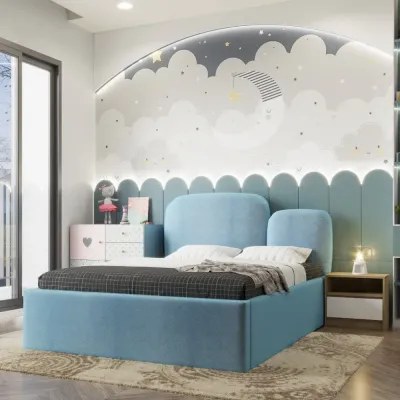 Snooze Haven Kids Bed W 160 x L 200-Velvet Blue with 1-Year Warranty - Image 2