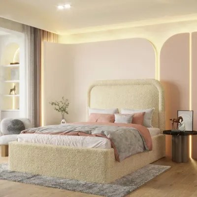 Elisse Kids Bed W 135 x L 190-Boucle White with 1-Year Warranty - Image 2