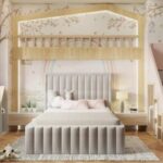 Annie Kids Bed W 140 x L 190-Velvet White with 1-Year Warranty