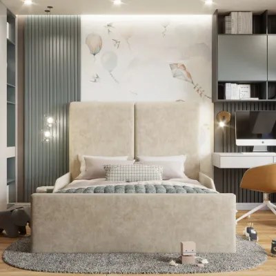 Frankie Kids Bed W 160 x L 200-Velvet Ivory with 1-Year Warranty