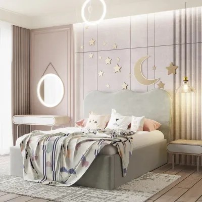 Fairyland Kids Bed W 135 x L 200-Velvet Ivory with 1-Year Warranty - Image 2