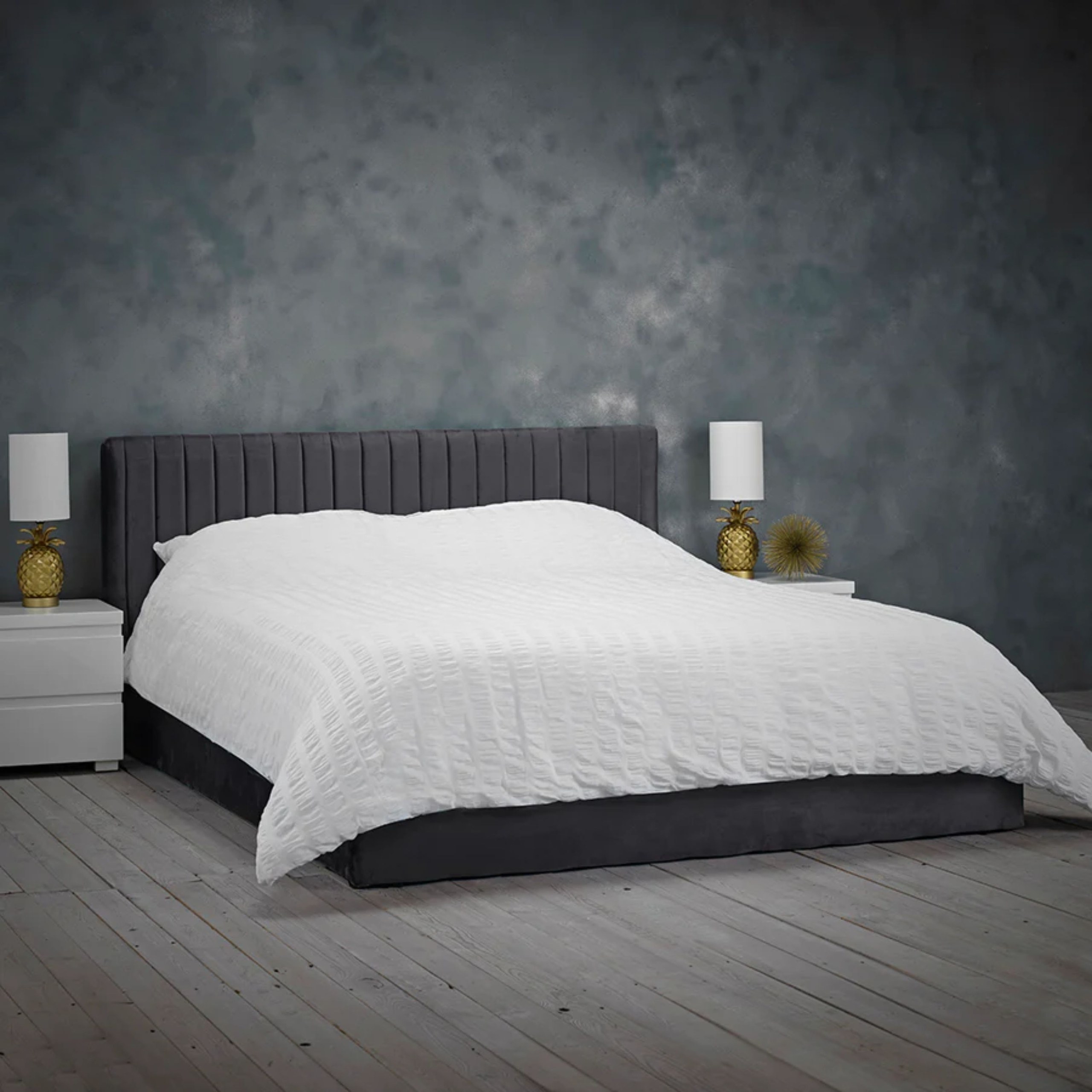 Athens Prestige Upholstered Single Size Bed (90 X 190 CM) Black Color