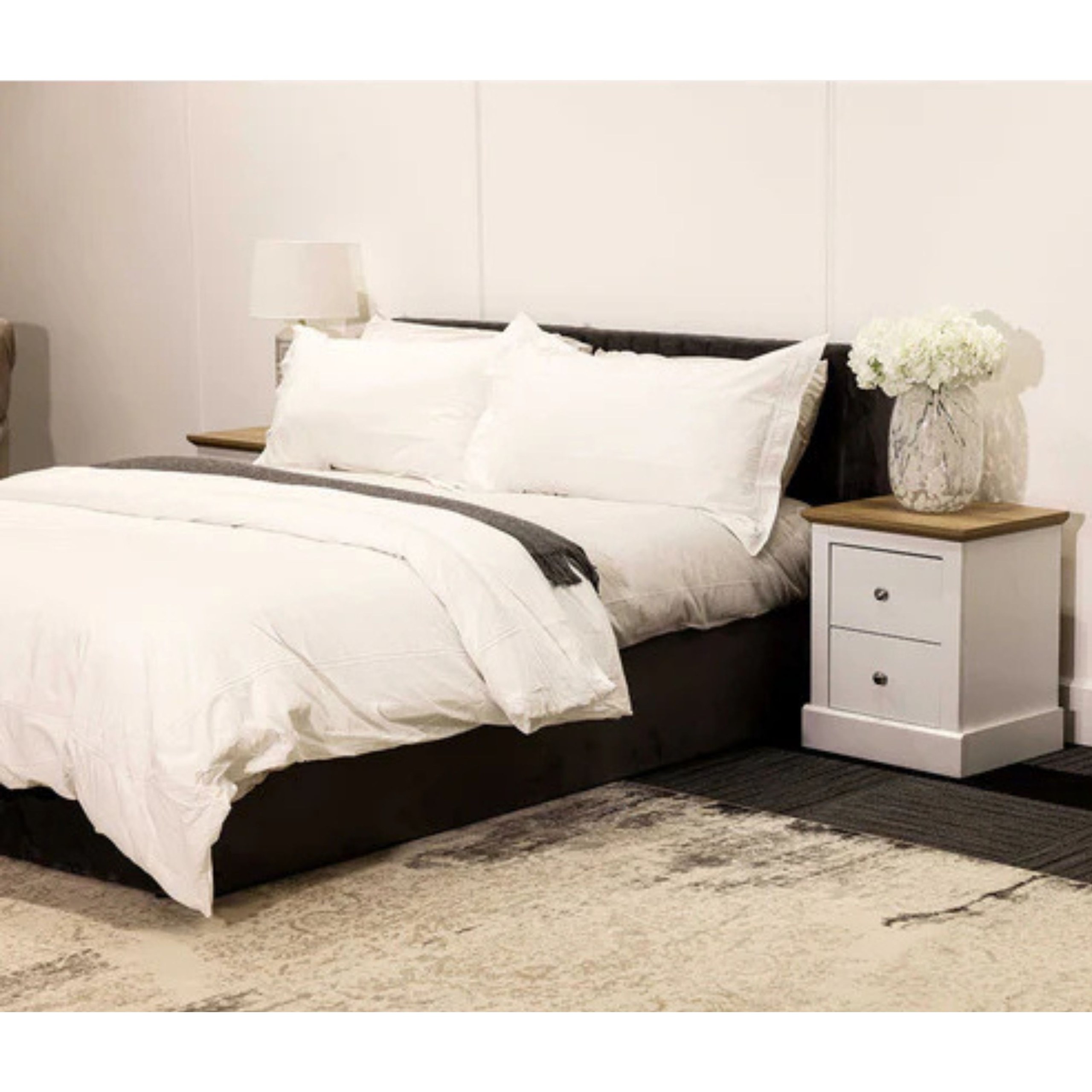 Athens Prestige Upholstered Single Size Bed (90 X 190 CM) Black Color - Image 2