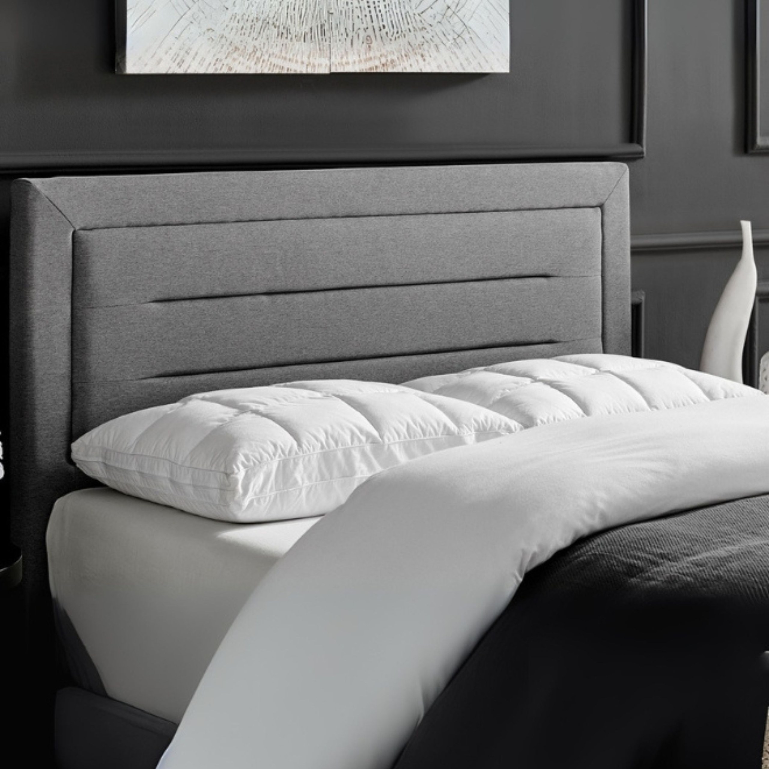 Cozy Retreat Upholstered King Size Bed (180 X 200 CM) Grey Color - Image 3