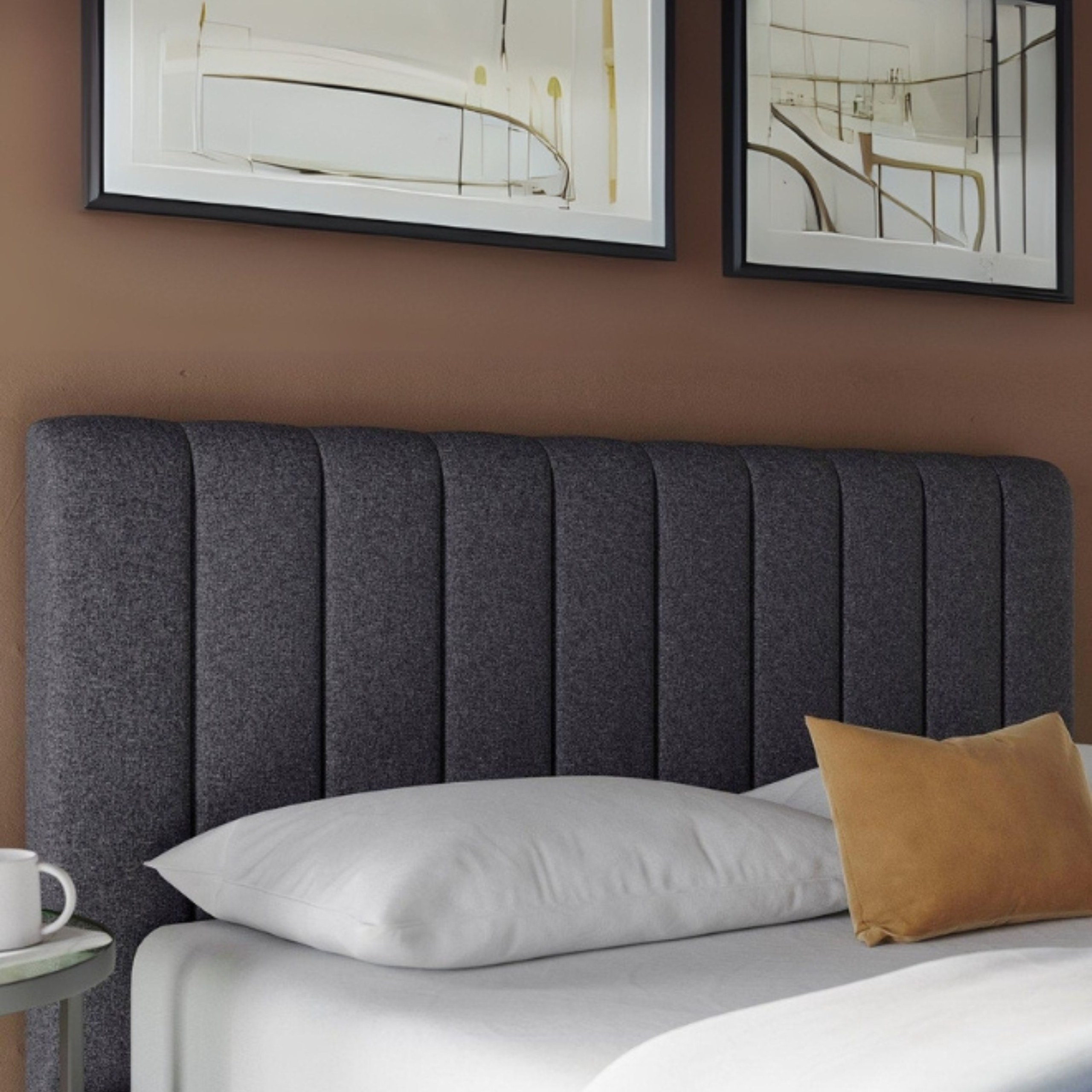 Dreamy Nest Upholstered Super King Size Bed (200 X 200 CM) Grey Color - Image 3