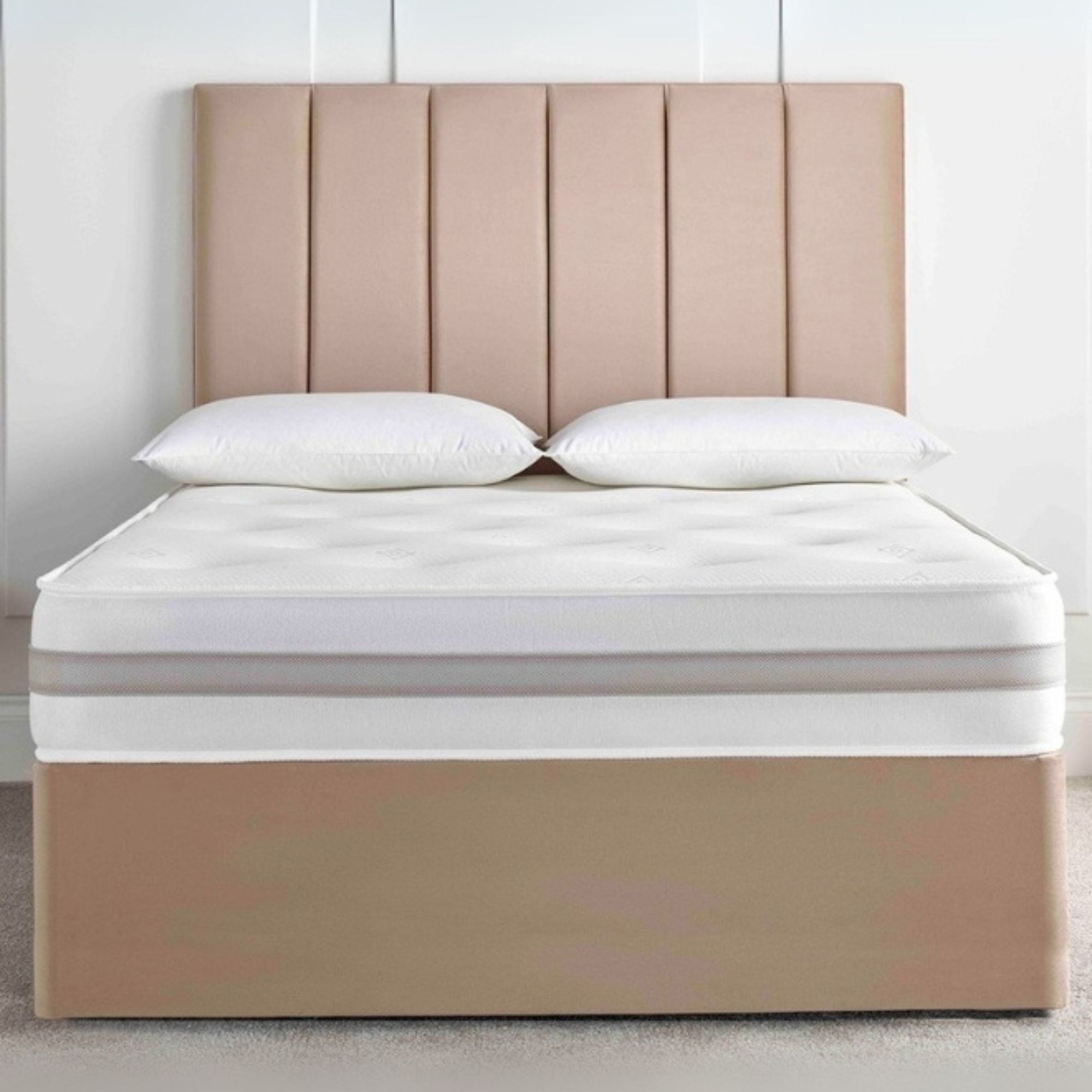 Enchanted Glow Upholstered Large Twin Size Bed (140 X 190 CM) Light Orange Color