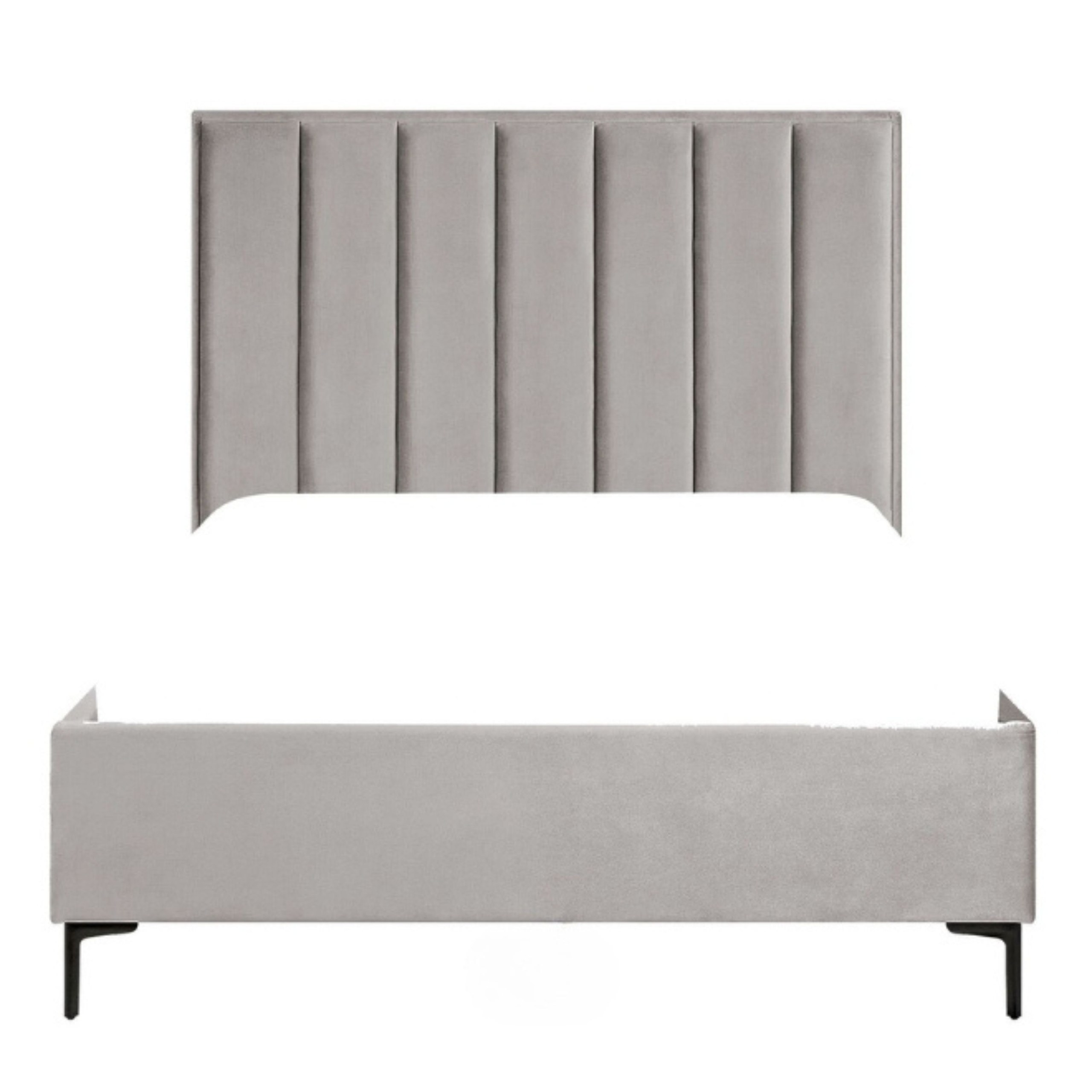 Luxe Haven Upholstered Twin Size Bed (120 X 200 CM) Grey Color - Image 3