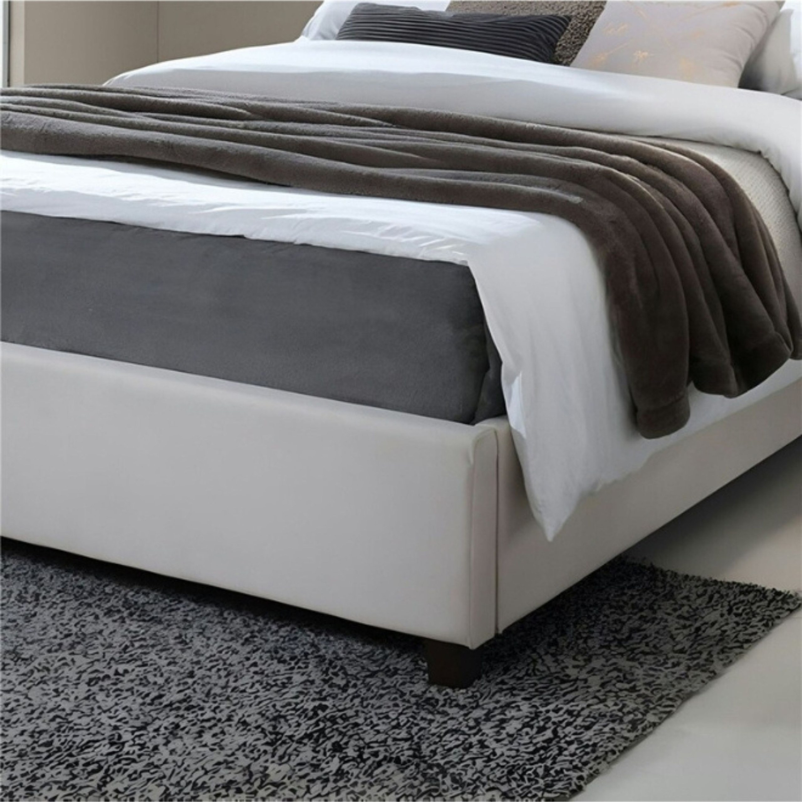 Majestic Dreams Tufted Upholstered Single Size Bed (90 X 200 CM) White Color - Image 3