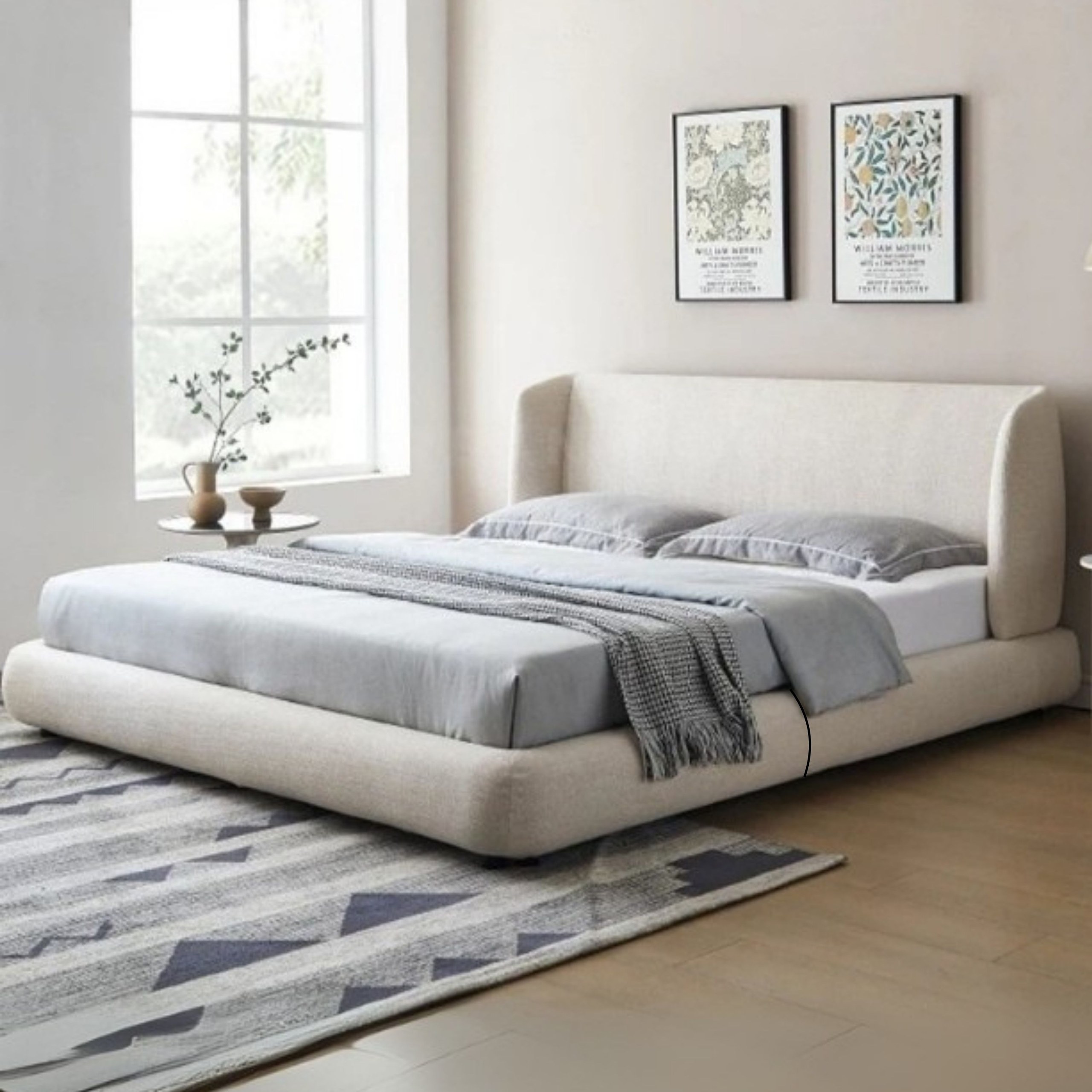 Nova Nap Upholstered Premium Single Size Bed (100 X 190 CM) Off White Color - Image 2