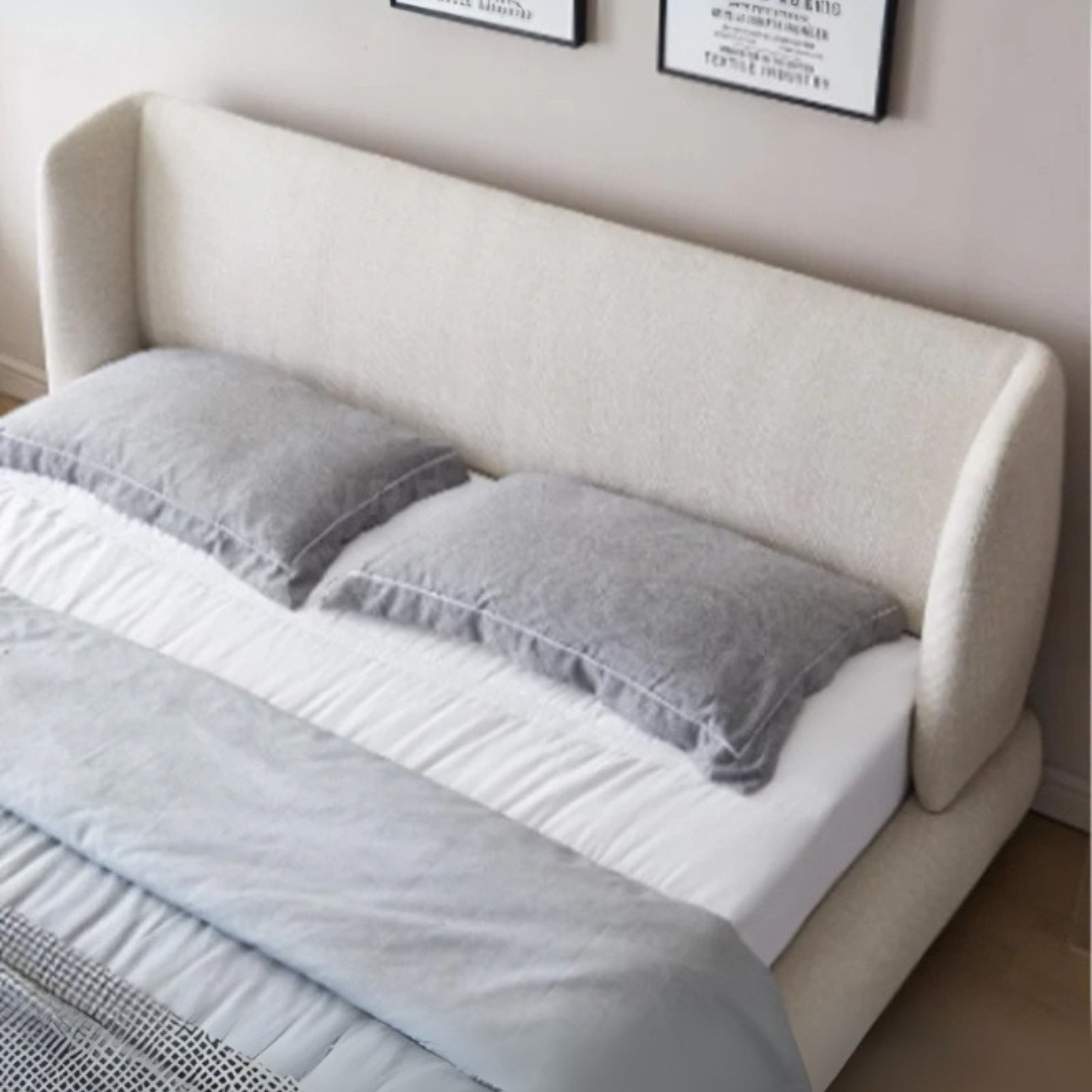 Nova Nap Upholstered Premium Single Size Bed (100 X 190 CM) Off White Color - Image 5