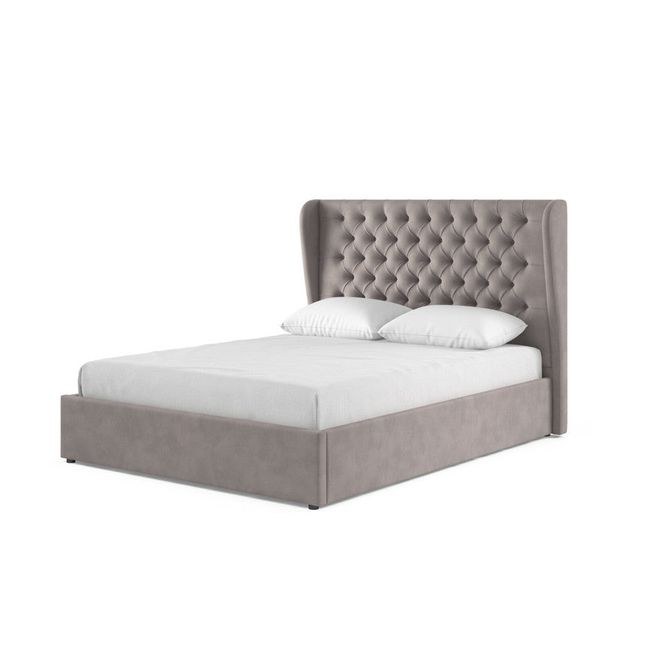 Radiant Dreams Tufted Upholstered Queen Size Bed (160 X 190 CM) Dark Pink Color