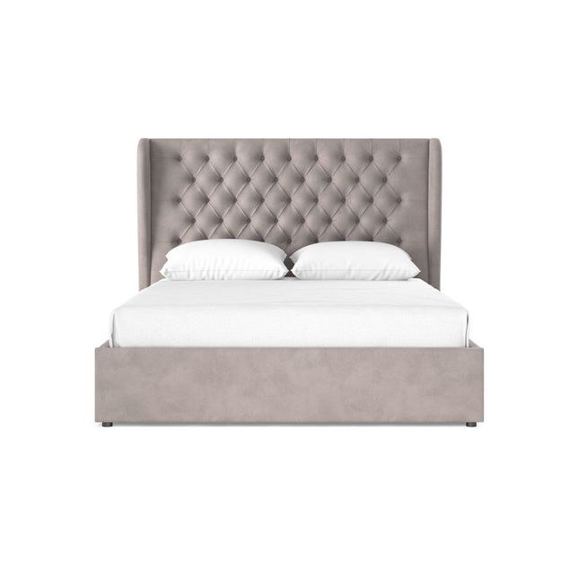 Radiant Dreams Tufted Upholstered Queen Size Bed (160 X 190 CM) Dark Pink Color - Image 3
