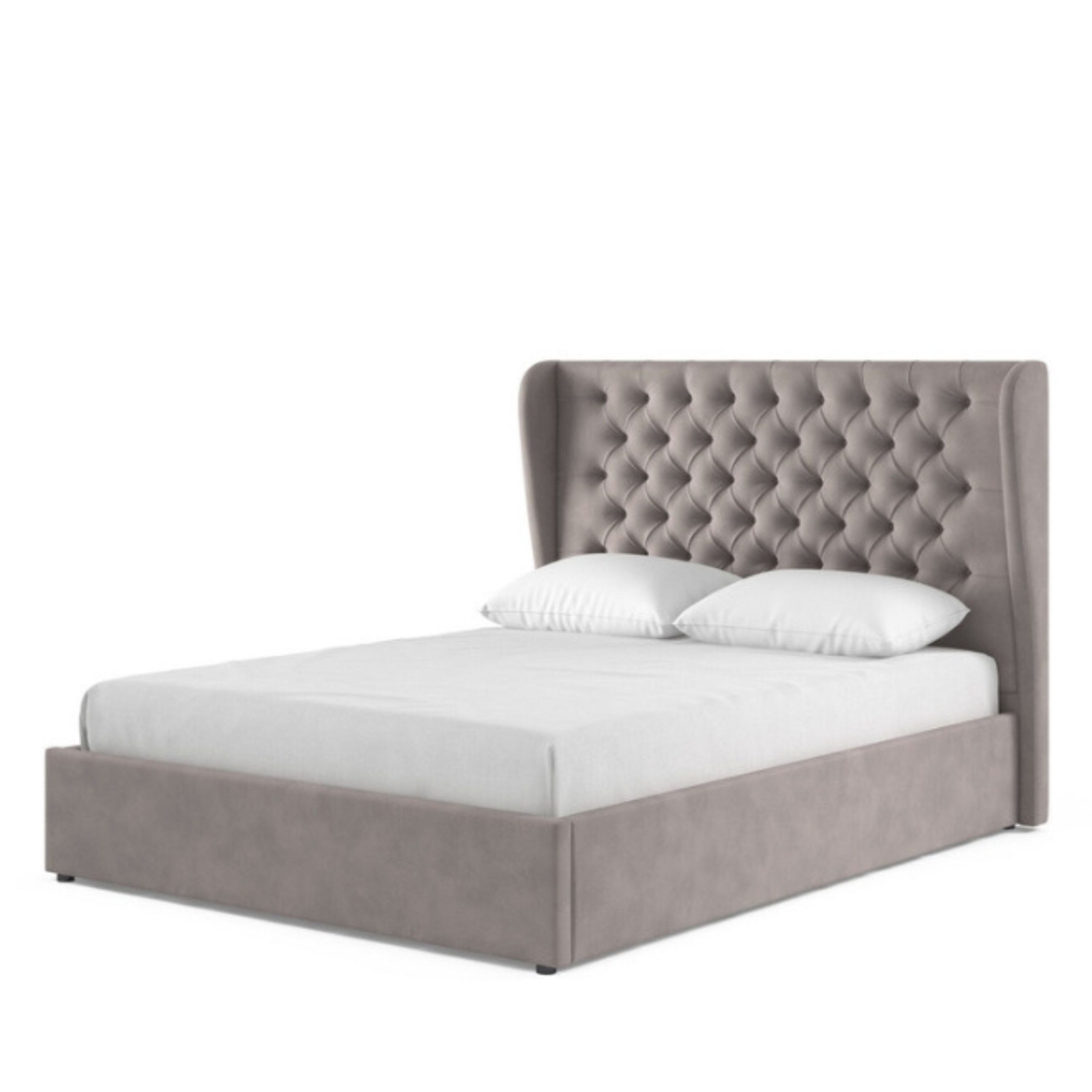 Radiant Dreams Tufted Upholstered King Size Bed (180 X 200 CM) Dark Pink Color - Image 2