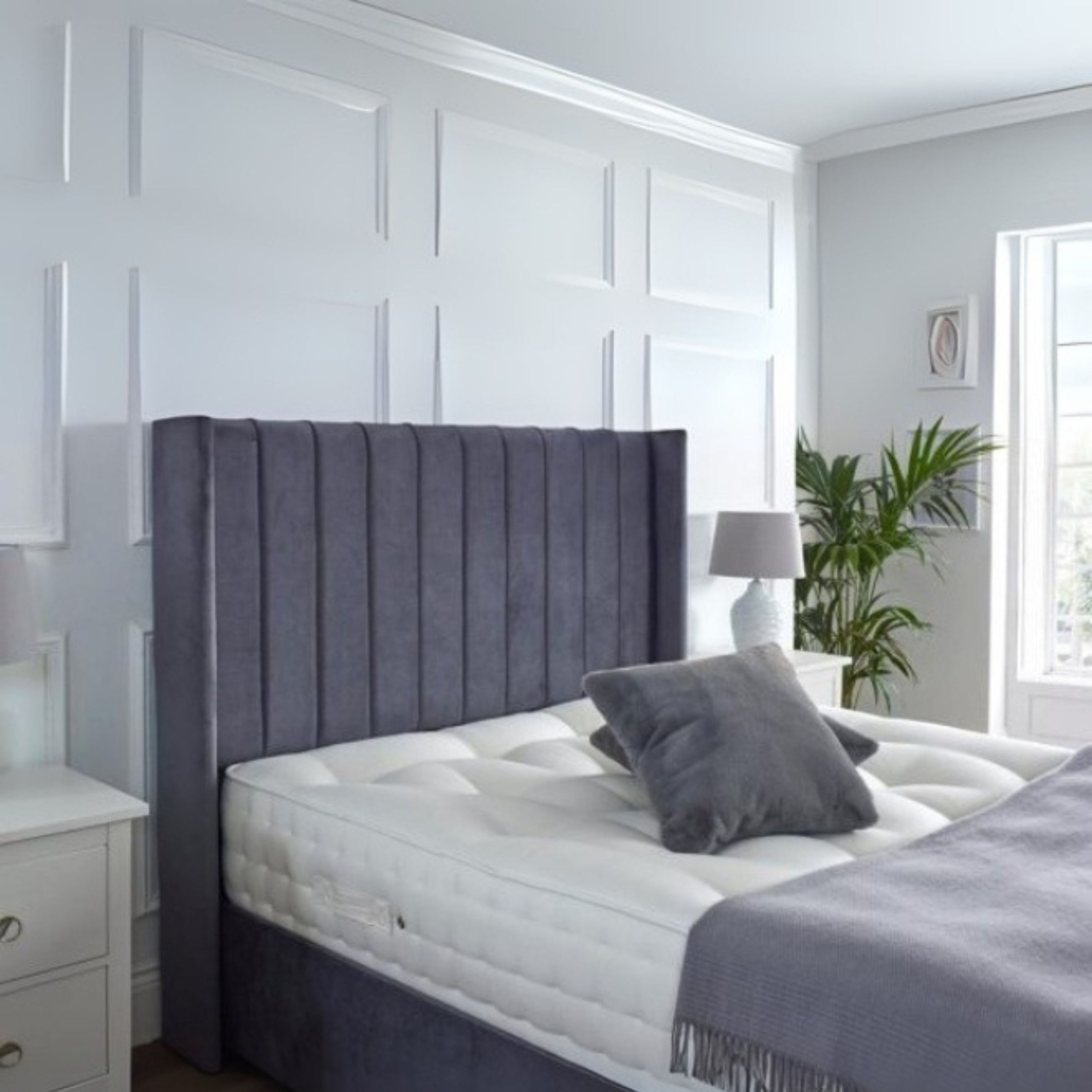 Sleepy Sanctuary Upholstered Single Size Bed (100 X 190 CM) Grey Color - Image 2