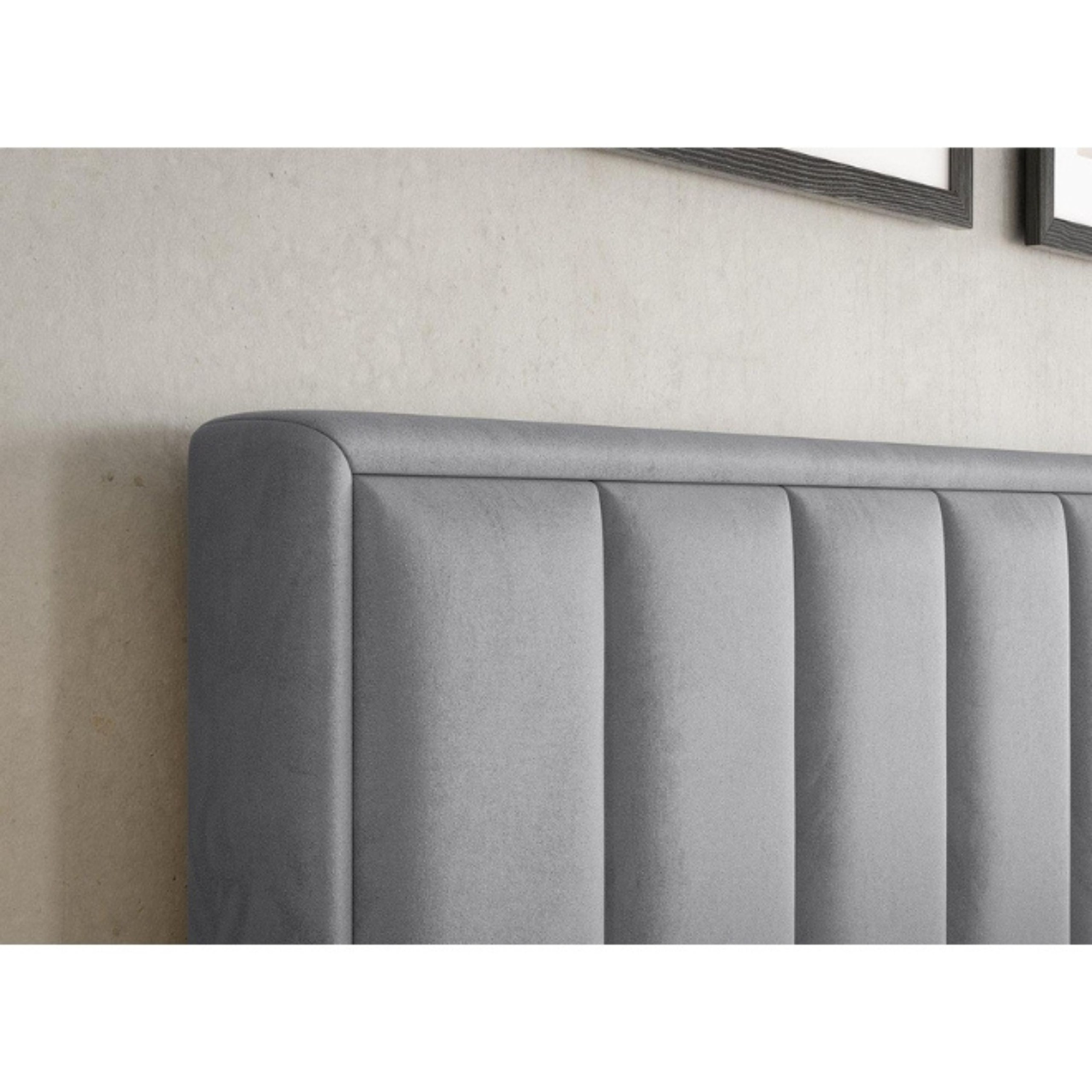 Soothe Snooze Upholstered Twin Size Bed (120 X 190 CM) Grey Color - Image 3