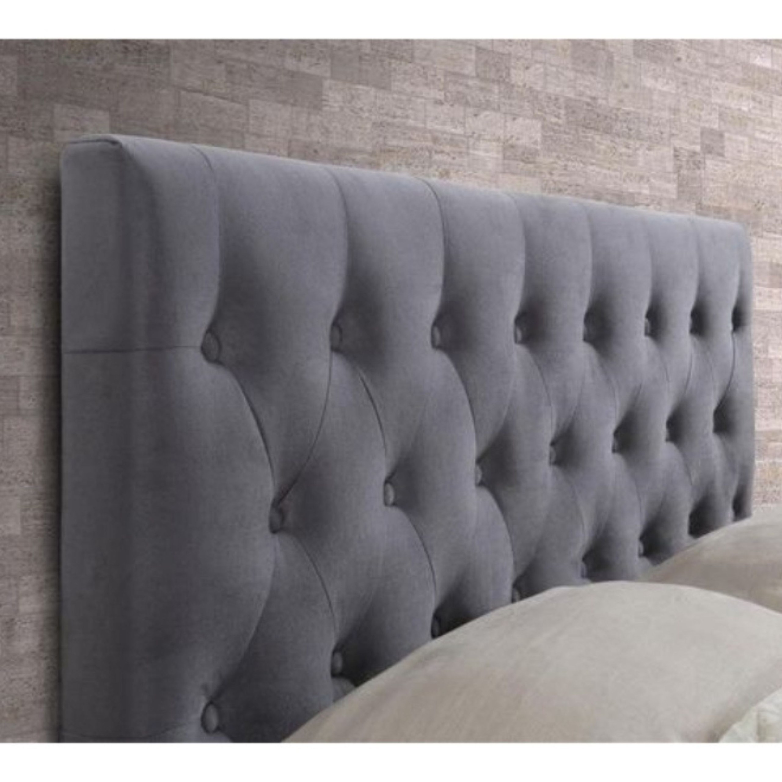 Spectrum Tufted Upholstered Single Size Bed (100 X 200 CM) Grey Color - Image 2