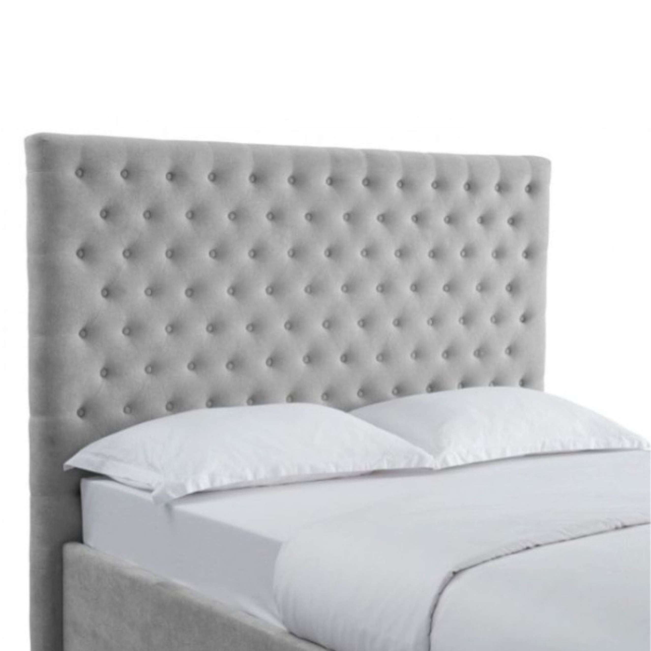 Velvet Light Tufted Upholstered Single Size Bed (90 X 190 CM) Grey Color - Image 3