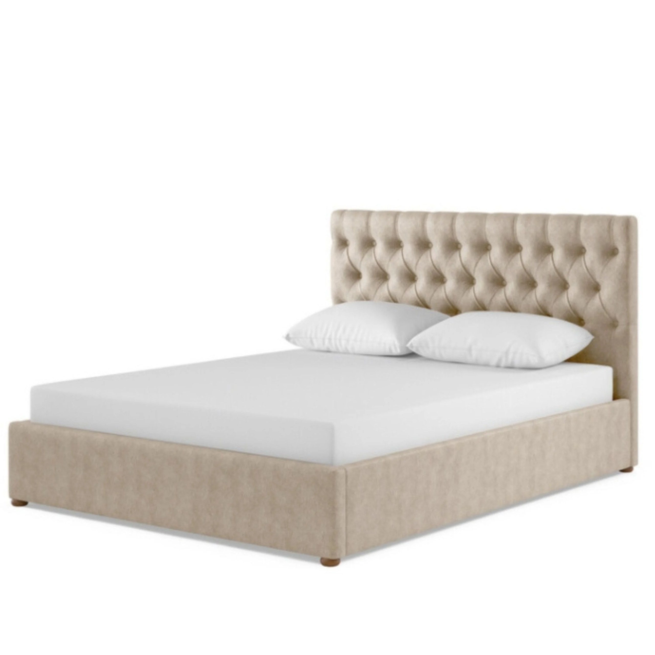 Venice Comfort Tufted Upholstered King Size Bed (180 X 200 CM) Beige Color - Image 2
