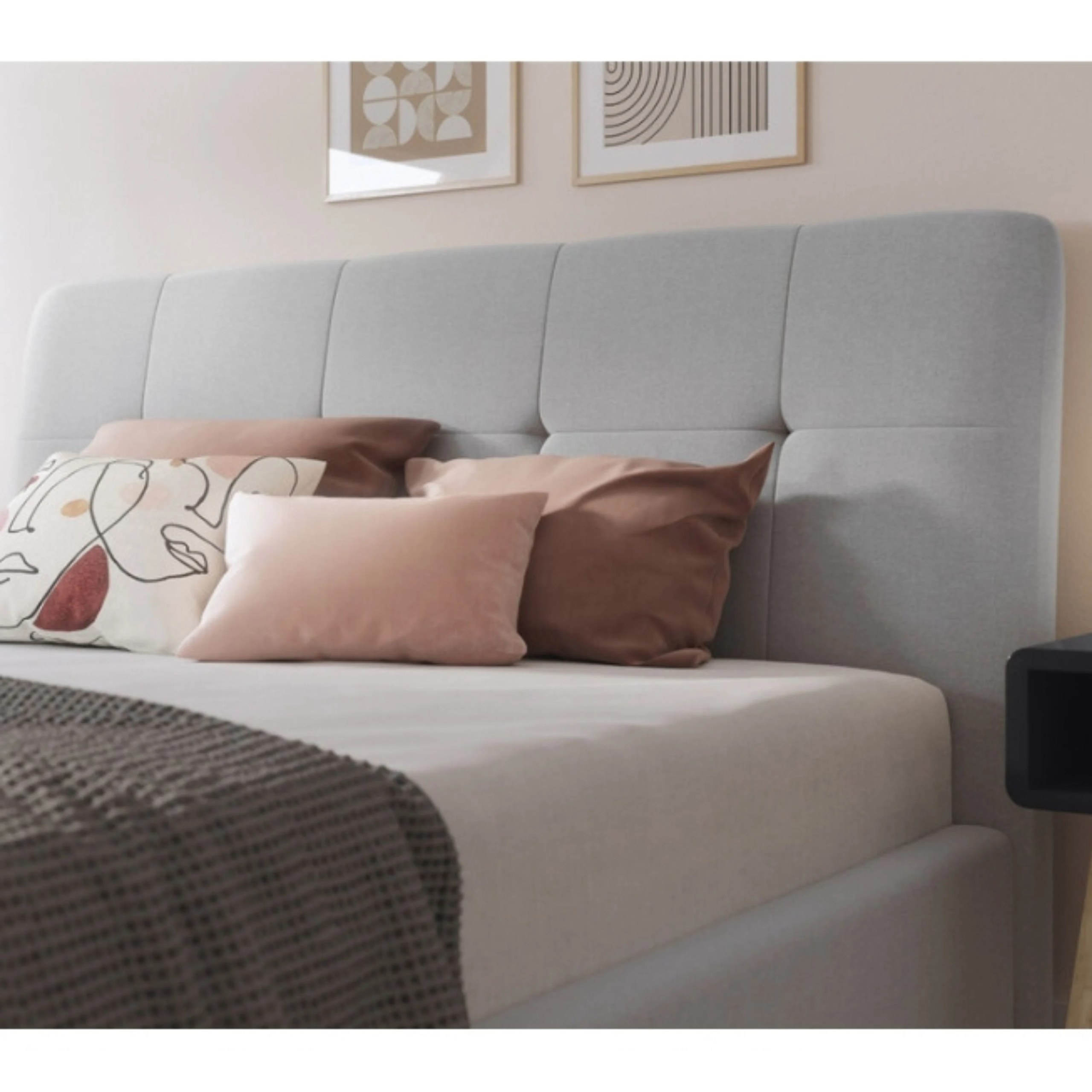 Vivid Joy Tufted Upholstered King Size Bed (180 X 190 CM) Grey Color - Image 3