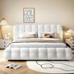 Whisper Tufted Upholstered Premium Upholstered Single Size Bed (100 X 190 CM) Off White Color