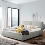 Whisper Waves Upholstered Premium King Size Bed (180 X 190 CM) Grey Color