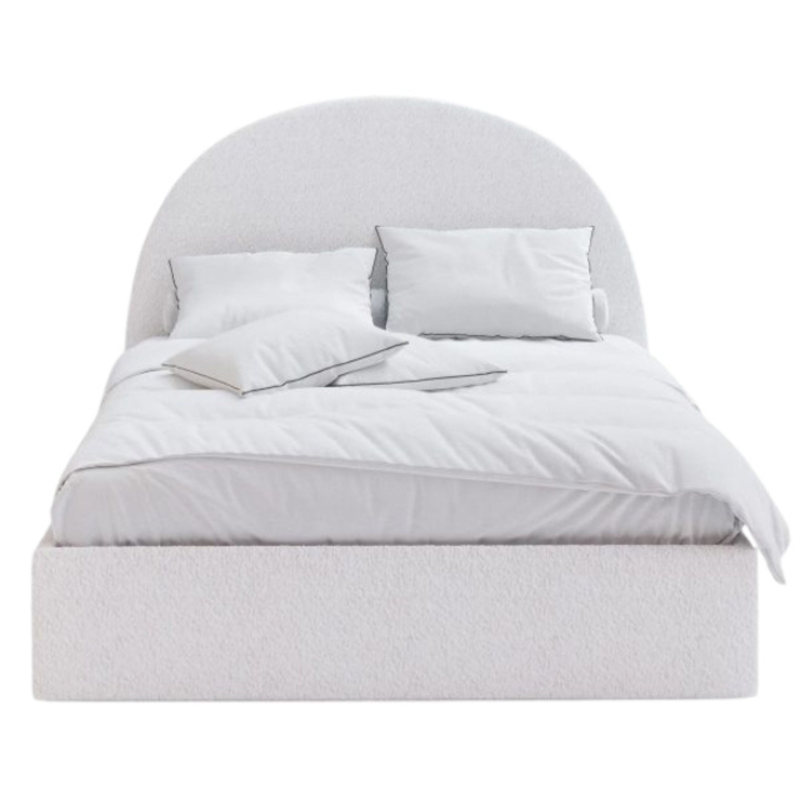 Nova Nest Upholstered Premium Large Twin Size Bed (140 X 190 CM) Off White Color - Image 3