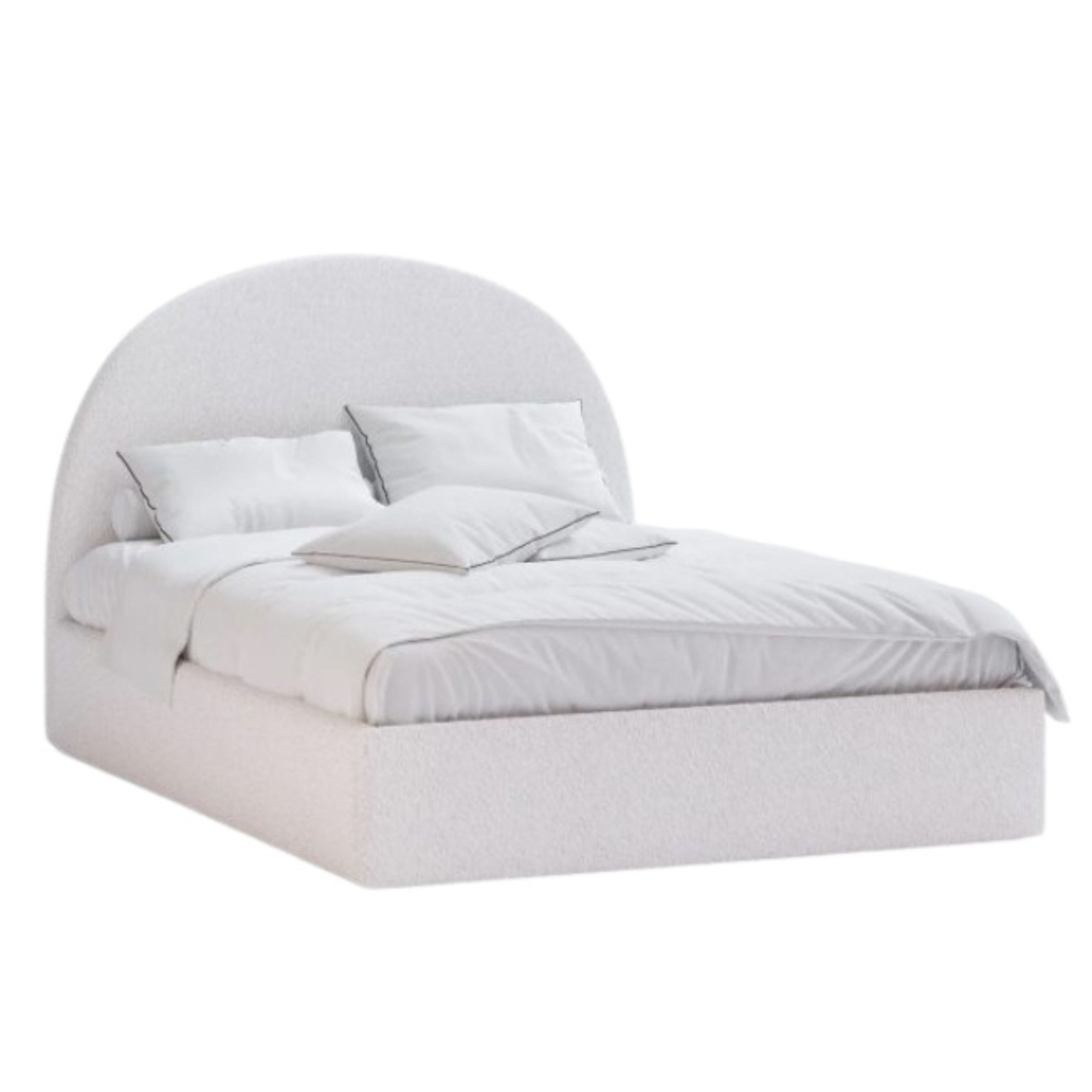 Nova Nest Upholstered Premium Large Twin Size Bed (140 X 190 CM) Off White Color - Image 4