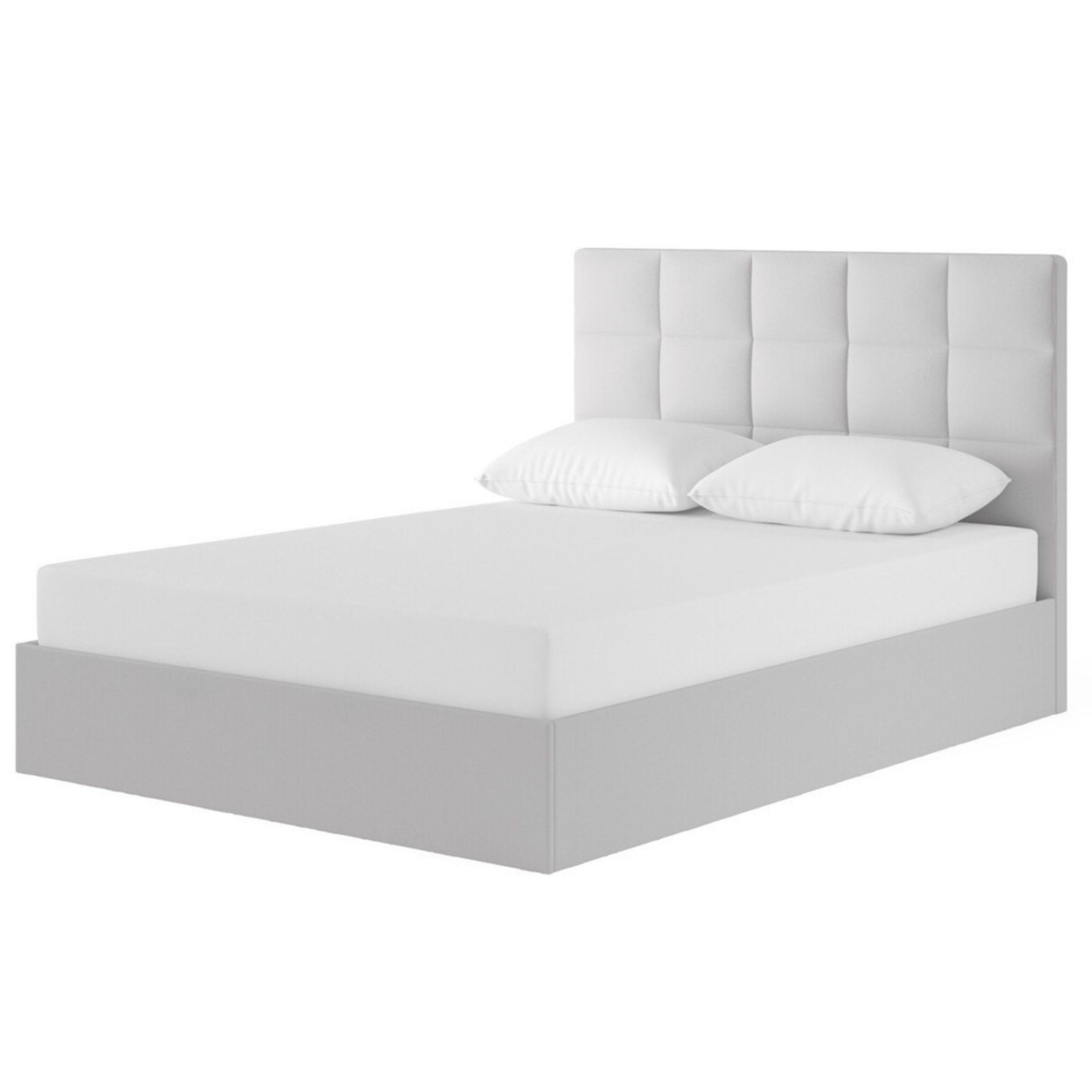 Berlin Upholstered Large Twin Size Bed (140 X 200 CM) Grey Color - Image 2