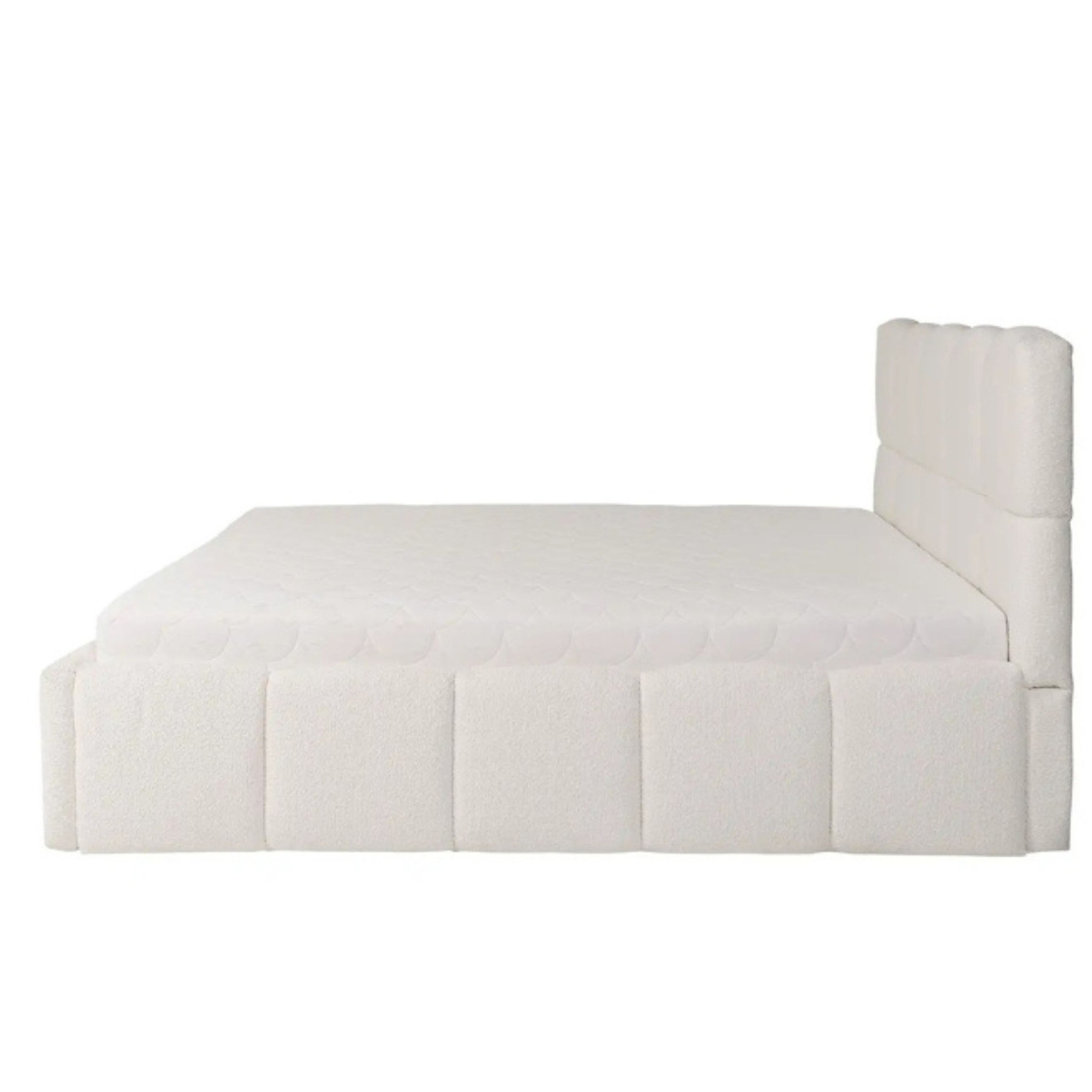 Haven Hideway Upholstered Premium Queen Size Bed (150 X 200 CM) Off White Color - Image 4