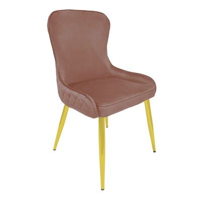 Dining Chair Velvet Armless Curved High Backrest Metal Legs Weaved Living Room Kitchen Restaurant Saloon Furniture